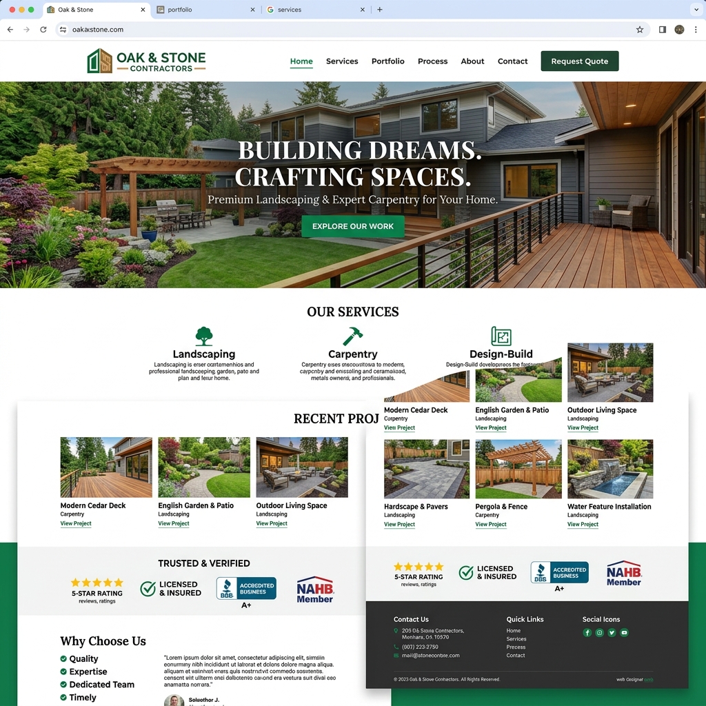 Trade Services website mockup